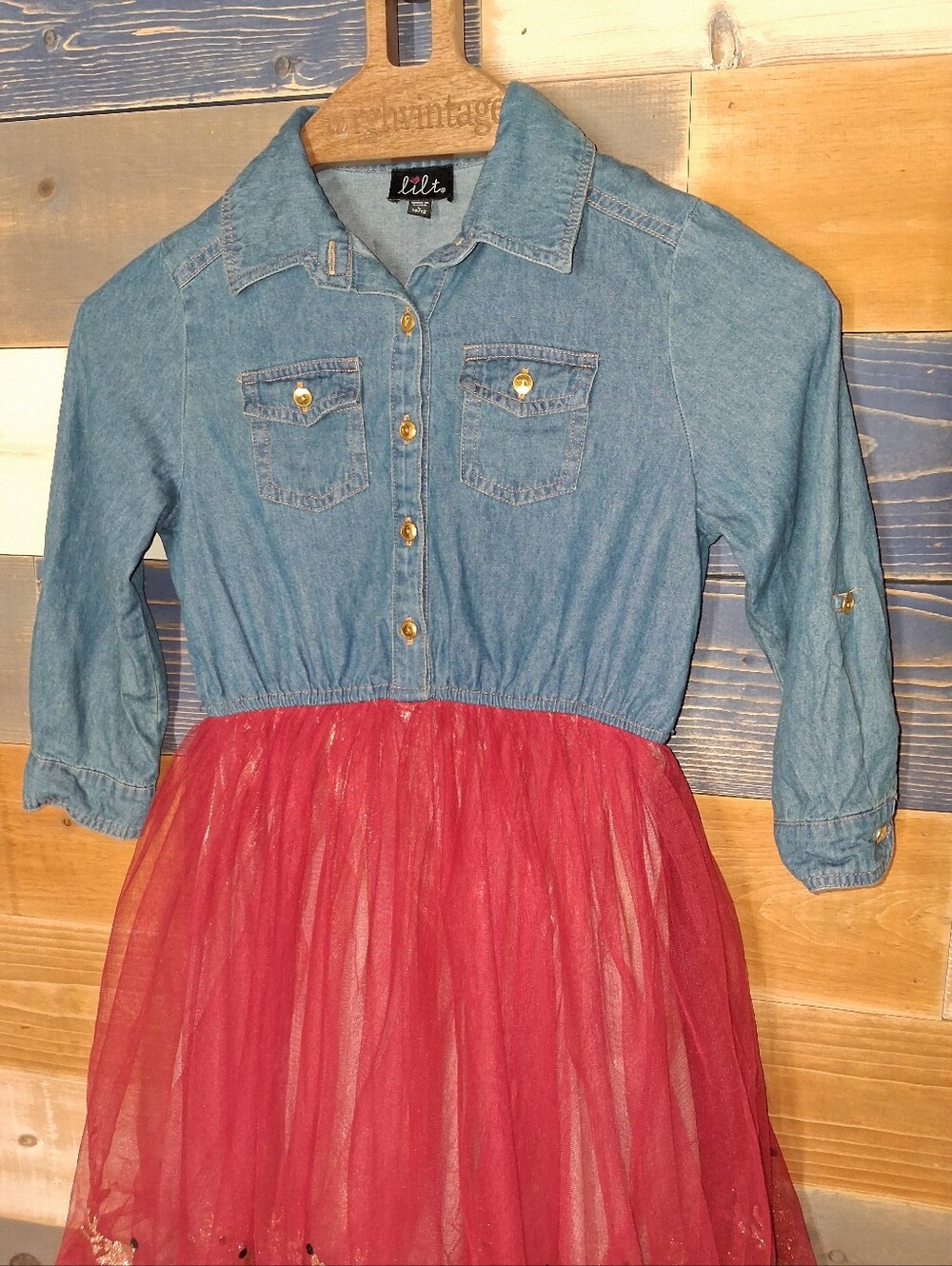 Lilt Holiday Dress Tutu 10/12 Red Blue - Picture 3 of 6